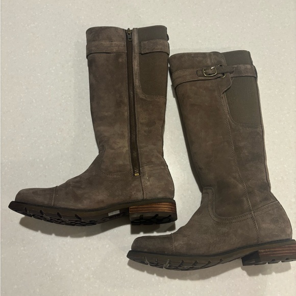 NWOT- New Ariat Stoneleigh waterproof brown suede zip boot - Picture 2 of 13